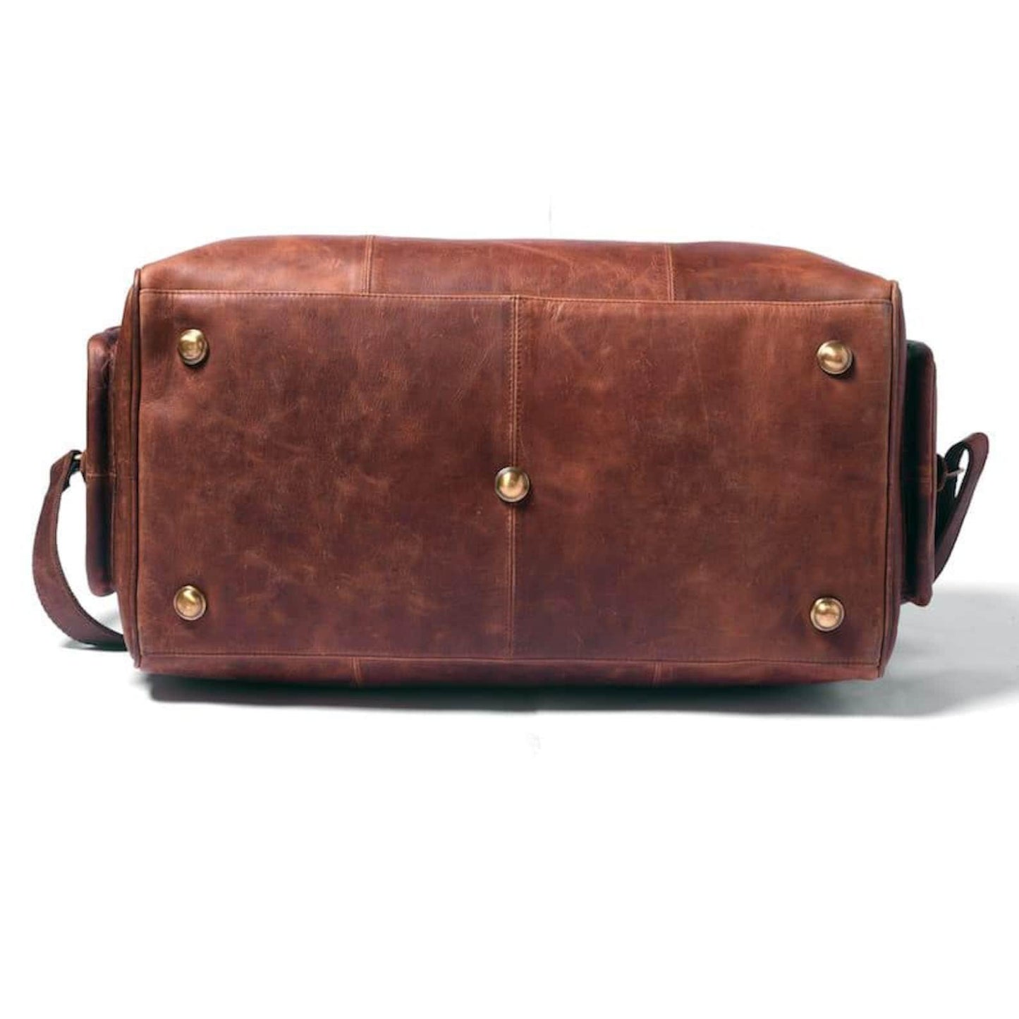 Personalized full grain leather duffle bag-brown travel weekender