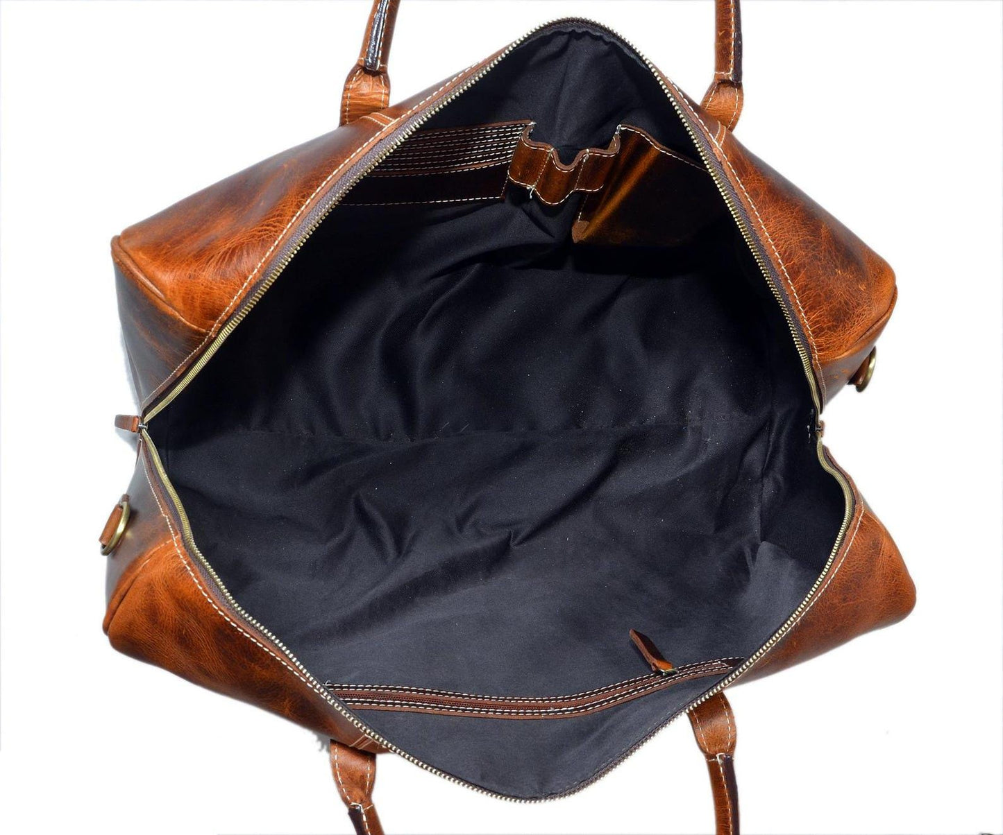 Handmade leather duffle bag,studded weekender,travel overnight bag,men's women's carry-on