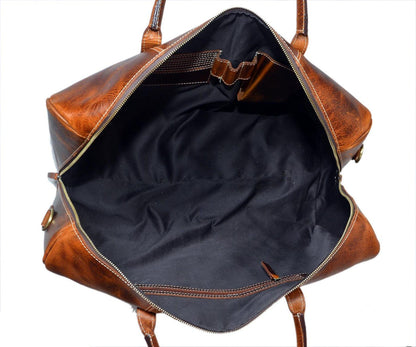Handmade leather duffle bag,studded weekender,travel overnight bag,men's women's carry-on