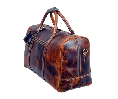Handmade leather duffle bag,studded weekender,travel overnight bag,men's women's carry-on