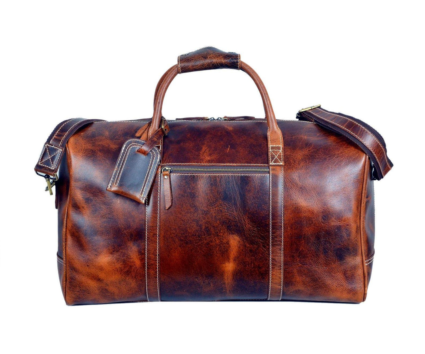 Handmade leather duffle bag,studded weekender,travel overnight bag,men's women's carry-on